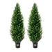 Artificial Cedar Topiary Tree with Lifelike 36in Evergreen Fake Pine Cypress Plant for Indoor Home Decor