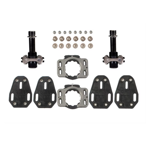 Black steel axle ultra-light road bike self-locking pedals for cyclists