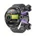 Steel Black Smart Watch with 2-in-1 TWS Bluetooth Earphones and HD Bluetooth Call front view with 152-inch HD full-circle touchscreen and black TPU sports strap