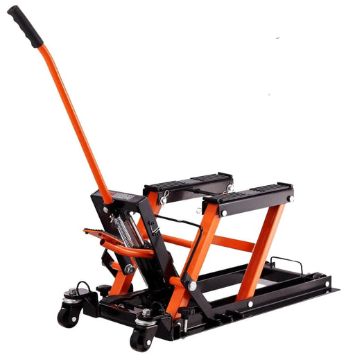 
Motorcycle Lift 680 kgs Capacity Scissor Lift Jack with Wide Deck & Safety Pin for Bikes Motorcycles 