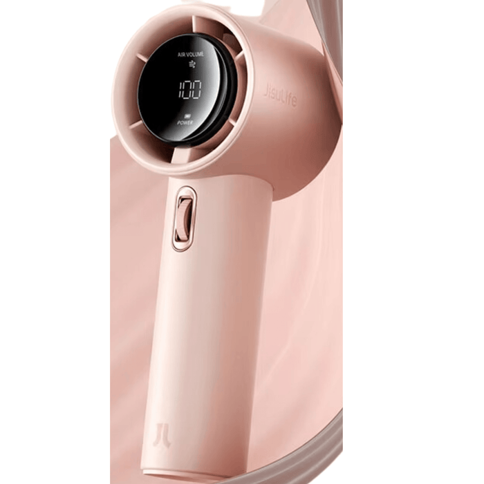 Mini Portable Handheld Fan with Rechargeable - LED Digital Display (3600mAh Pink) - Stay cool on the go with this rechargeable handheld fan