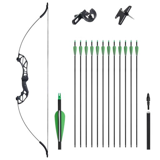 40lbs recurve bow with fibreglass and aluminium construction for hunting and target shooting