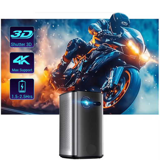 3D 4K Mini Portable Projector with Auto Focus - FLUXA
