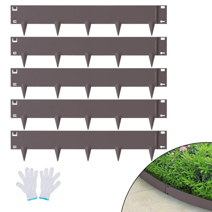 
Metal landscape edging with extended spikes for secure ground anchoring