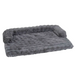 Supreme comfort grey plush dog bed with thick faux fur