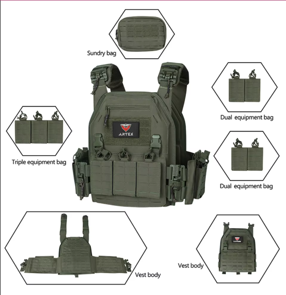 Breathable and Comfortable Ranger Green Plate Carrier Vest for All Seasons