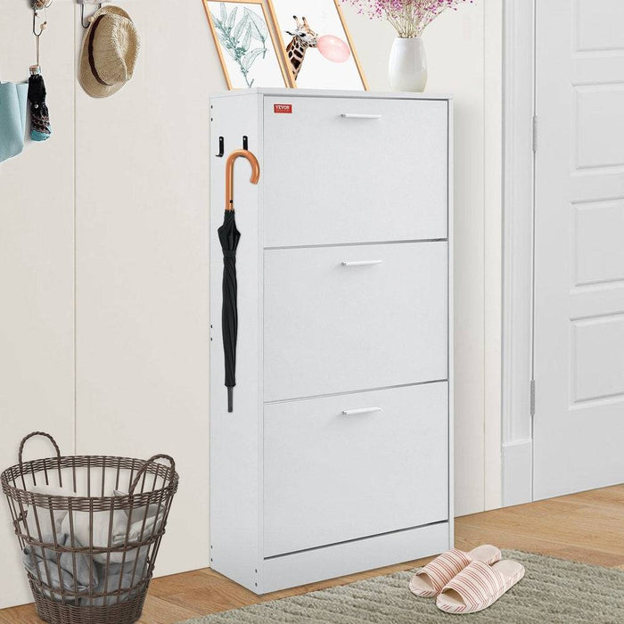 Minimalist shoe cabinet with modern aluminium alloy handles, perfect for entryways, foyers, closets, and dressing rooms