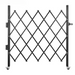 Expandable Steel Security Gate with Accordion Folding Mechanism in Black