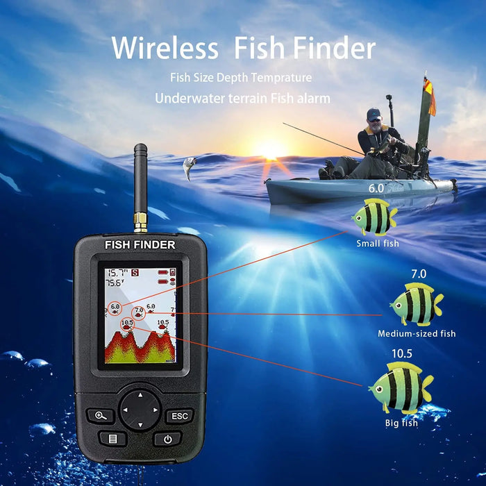 Wireless transducer for efficient fish tracking without heavy cables