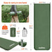 Self-inflating camping mattress in green, portable foam sleeping mat for tents