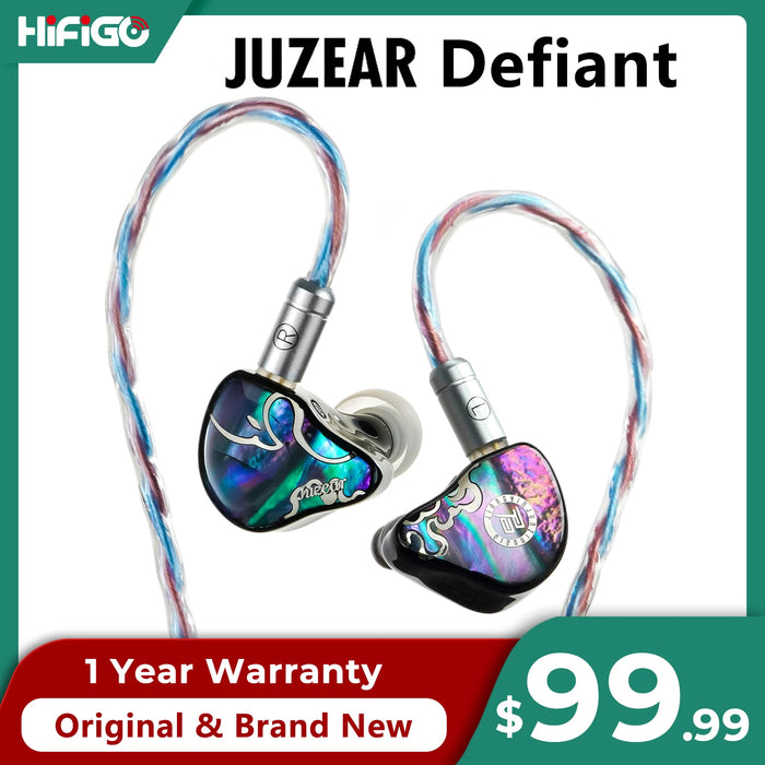 Defiant Rainbow 3-Way Crossover HiFi In-Ear Headphones