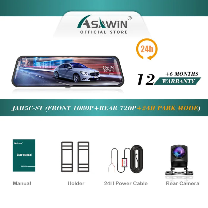 10" Touchscreen 1080p Dash Cam with Front & Rear Recording