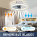 Modern LED Ceiling Fan with Two-Way Blade, Timer, Remote & Tri-Color Light in White for Contemporary Home Decor and Energy-Efficient Cooling