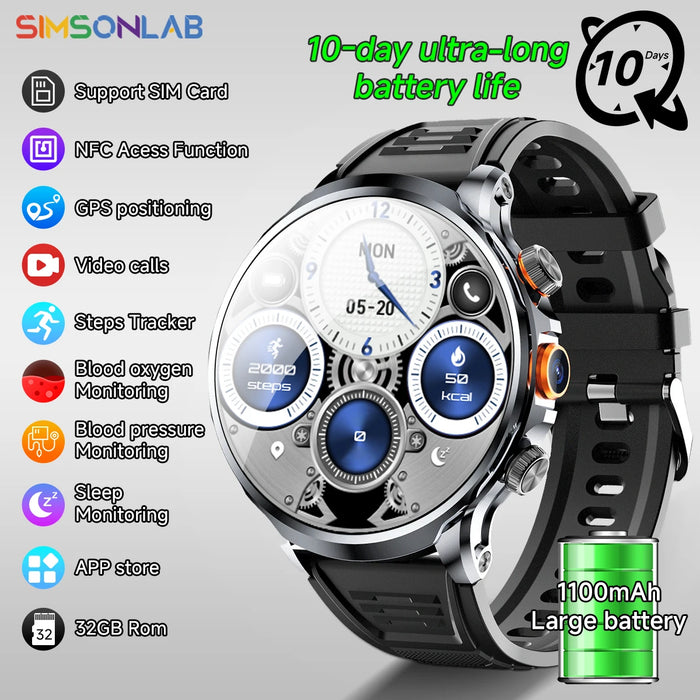 1.85" AMOLED 4G Smartwatch with SIM & GPS