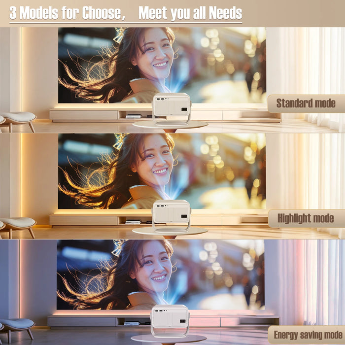 Compact Smart Projector with Keystone Correction & Dual-Band WiFi