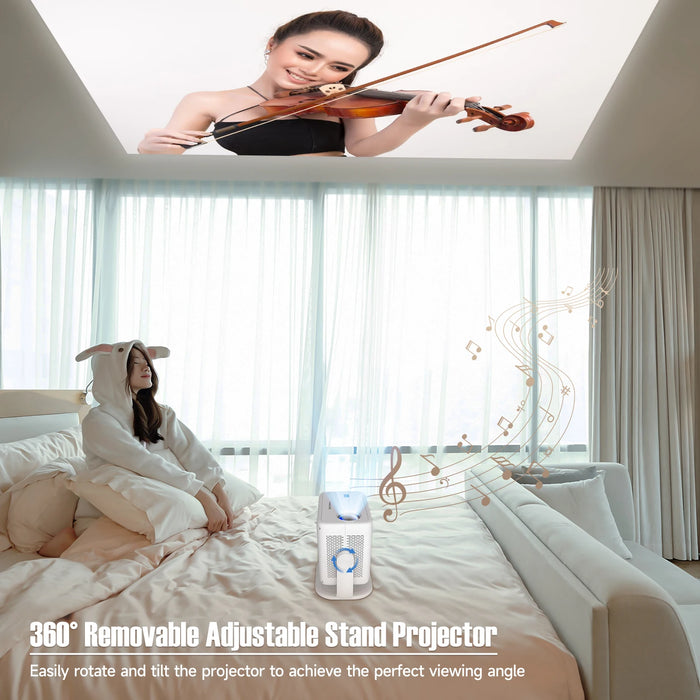 Compact Smart Projector with Keystone Correction & Dual-Band WiFi