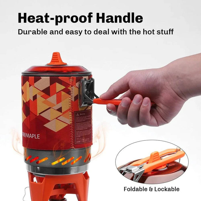 Gas stove with durable handle for safe and comfortable handling