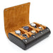 Brown watch travel case with 6 slots for men & women