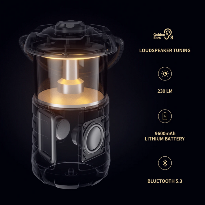 Camping Speaker with Bluetooth 5.3, Lantern, and Bass