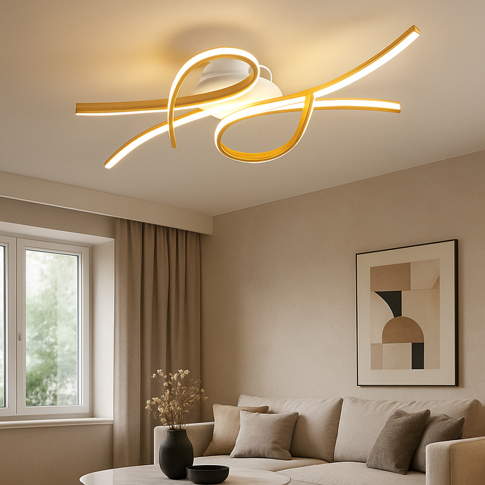 Smart Gold Dimmable LED Ceiling Light with Remote