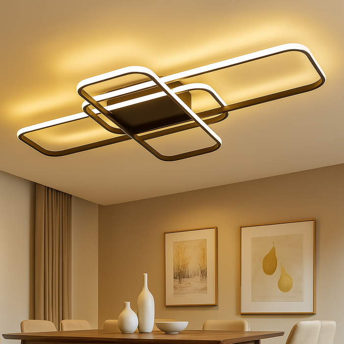 Dimmable Black LED Ceiling Lamp with App Control