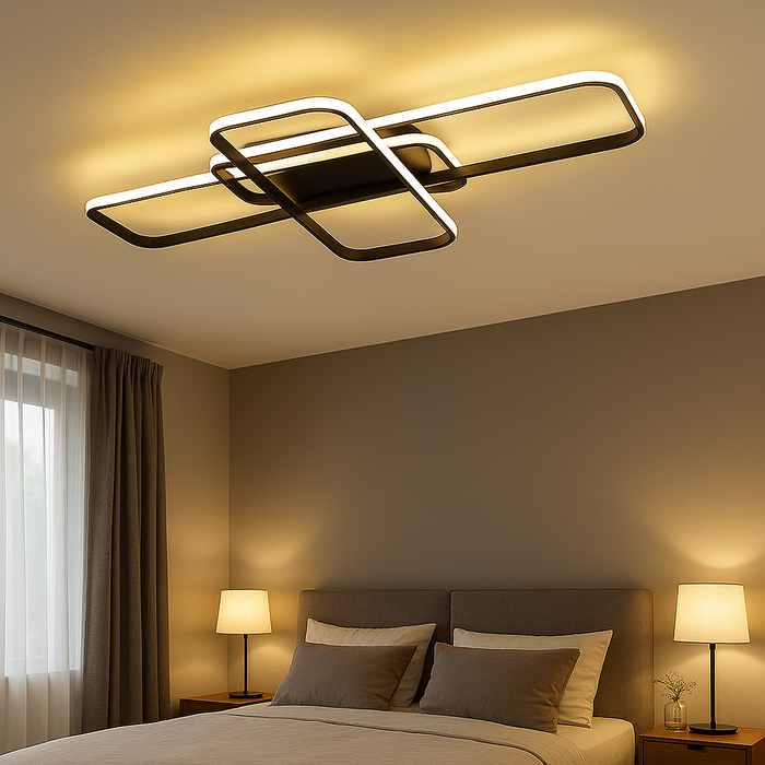 Dimmable Black LED Ceiling Lamp with App Control