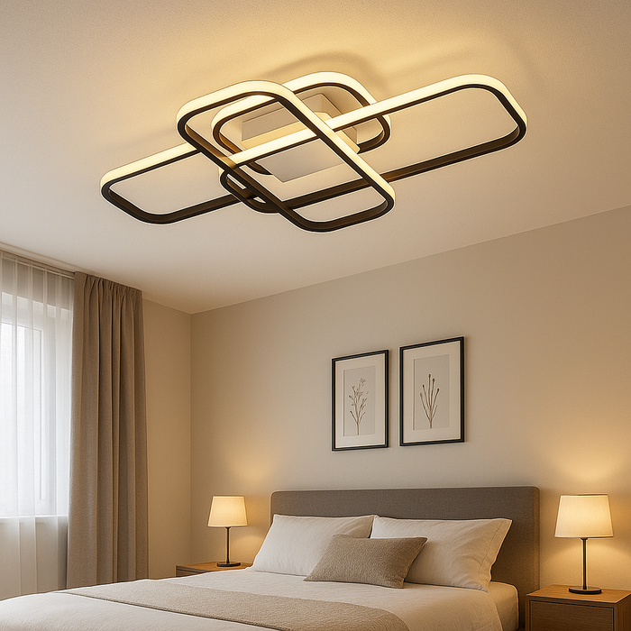 Modern Black LED Ceiling Light with App Control