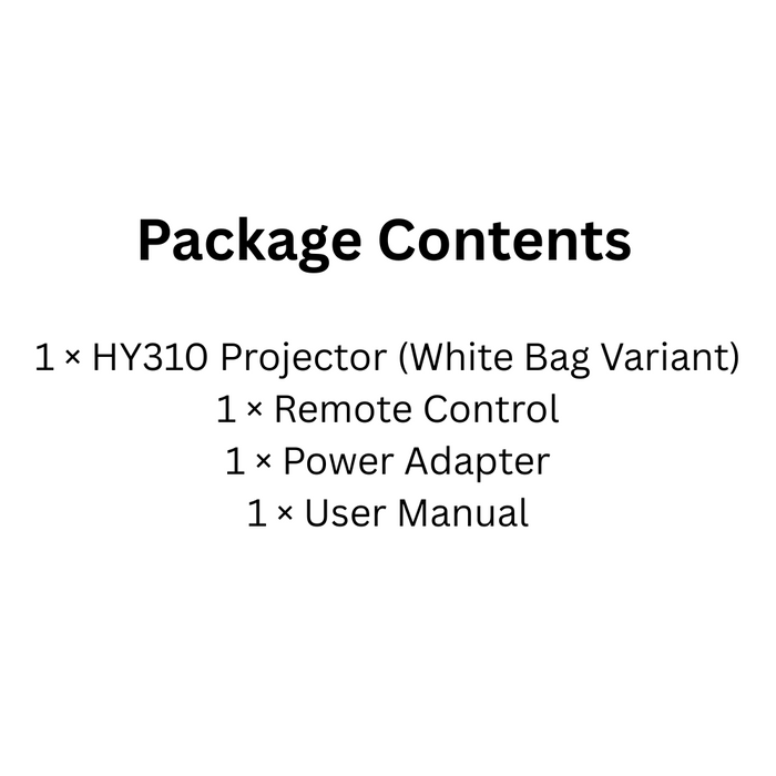 Portable 1080P Projector HY310 White Bag with Auto Focus