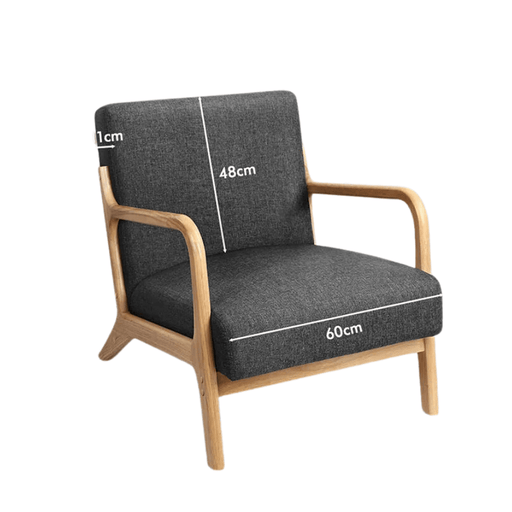 Lounge Chair Accent Fabric Seat Dark Grey - FLUXA