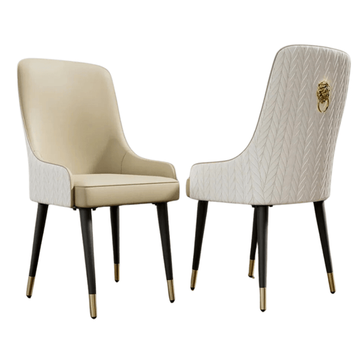 2pcs White Modern PU Leather Dining Chairs with Arms for Hotels, Restaurants, Apartments - FLUXA