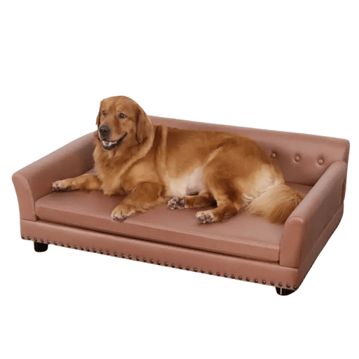 Premium waterproof pet sofa bed with faux fur and leathaire fabric cover