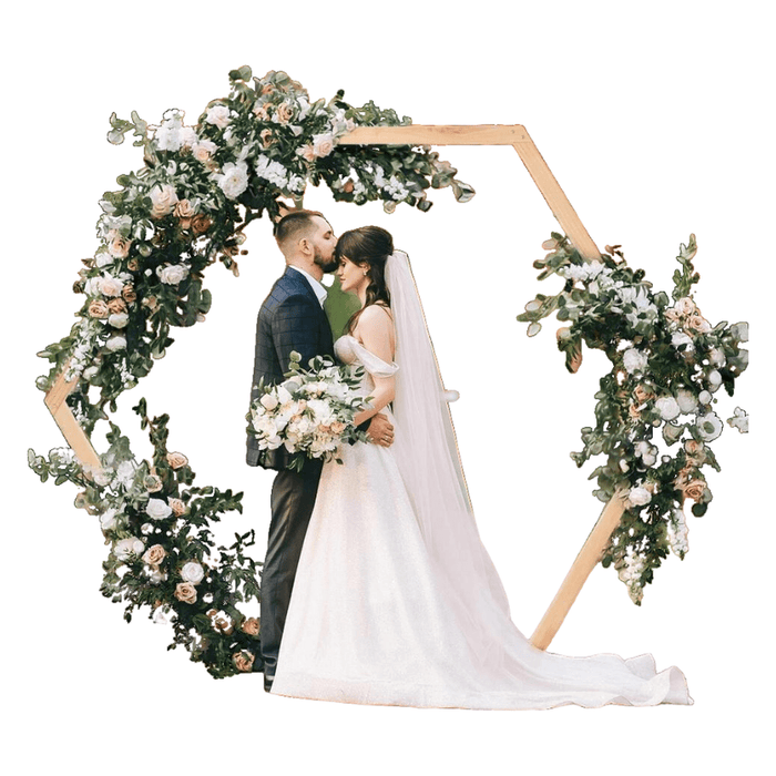 Premium pine wood wedding arch stand with rustic charm and elegance