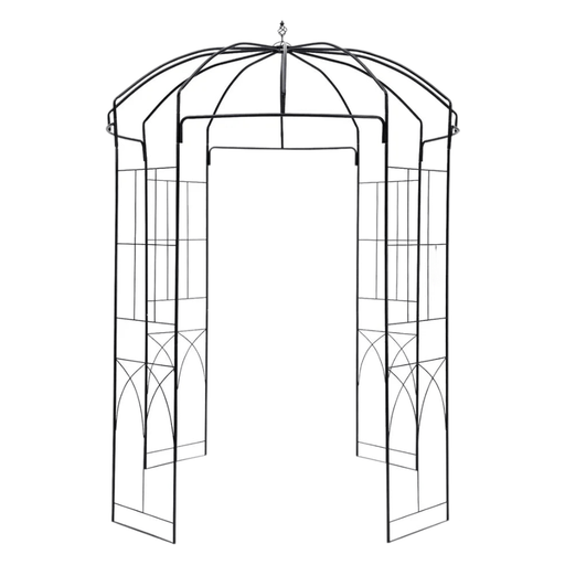 Elegant birdcage gazebo pergola for weddings and outdoor events in black or white
