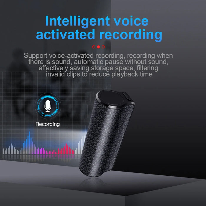 Black 32GB Mini Digital Voice Recorder with Magnetic Dictaphone and MP3 Playback recorder with advanced features for high-quality audio recording