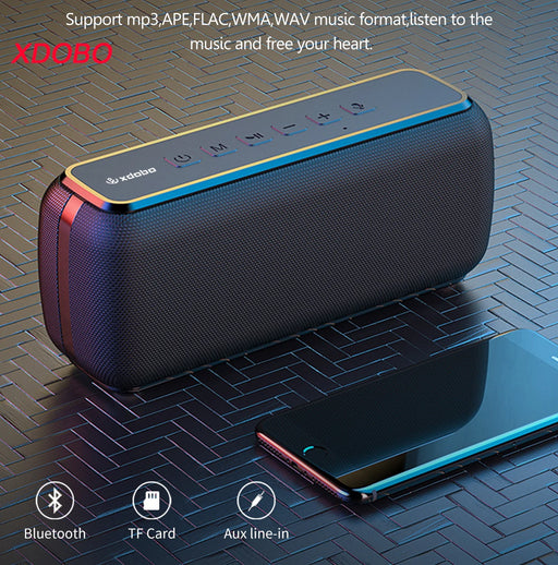 60W Portable Bluetooth Speaker in Black with TWS Function for Stereo Sound