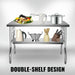 Stainless Steel Single-Shelf Folding Work Prep Table 48x24 cm - Easy Storage for Home & Commercial Use - Durable and versatile stainless steel work table for various settings