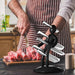 Black stainless steel humanoid knife holder rack for modern kitchen