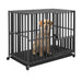 Metal Dog Crate with 3 Convenient Doors for Easy Entry and Exit