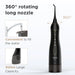 Black cordless water dental flosser portable oral irrigator with USB charging