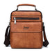 Premium orange split leather crossbody shoulder bag for men 