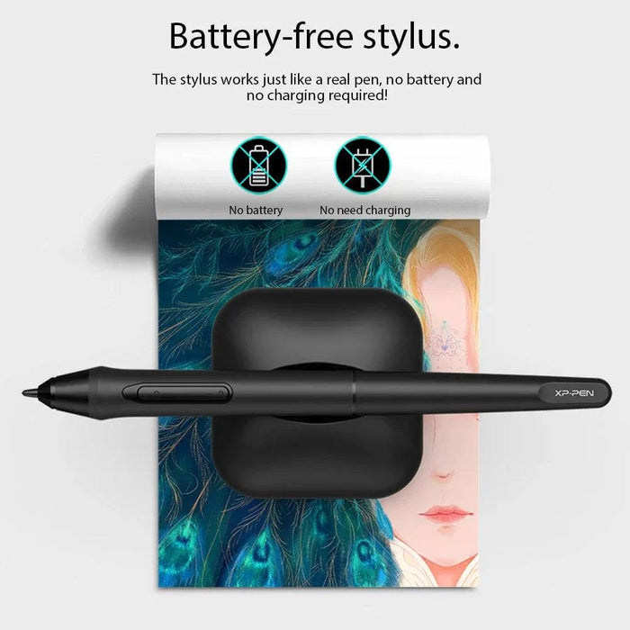 25-Cm Drawing Tablet with 8 Shortcut Keys, Tilt Support, and 8192 Pressure Levels (01V2-Green) - FLUXA