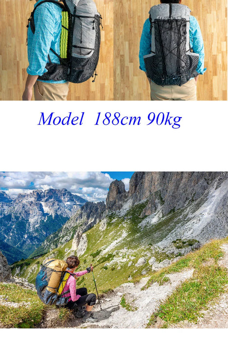Black 40+16L Ultralight Outdoor Backpack, 880g