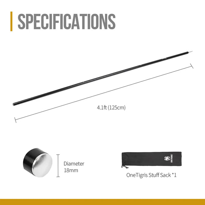 Outdoor Camping Tent Poles, 160cm, Adjustable, 7075 Aluminum Alloy, 2-Pole Set