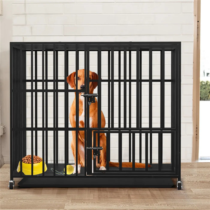 Metal Crate with Reliable Locking Mechanism and 4 Durable Wheels