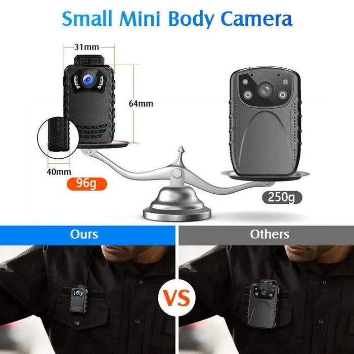 alt: Mini Body Camera Full HD 1296P With Night Vision, Portable Police Body Cam -Camera Only for Law Enforcement and Security Personnel