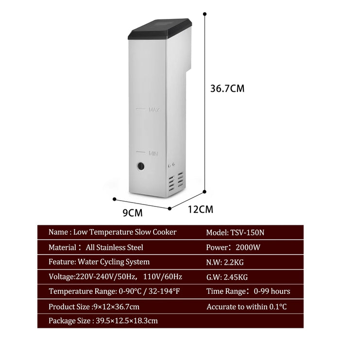 Stainless Steel Sous Vide Machine with Timer Control