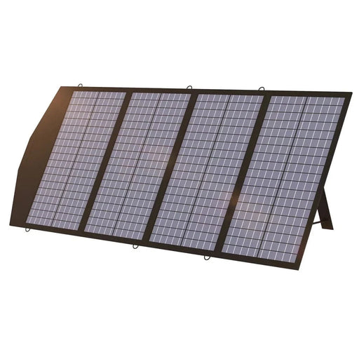 Foldable solar panel for camping and RV trips, converts sunlight to electricity