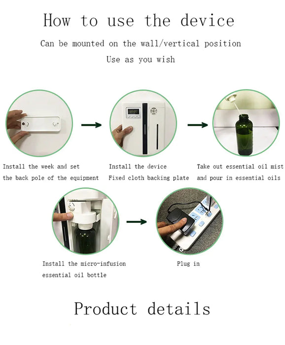 Aroma diffuser with Bluetooth capability and fan for large area coverage
