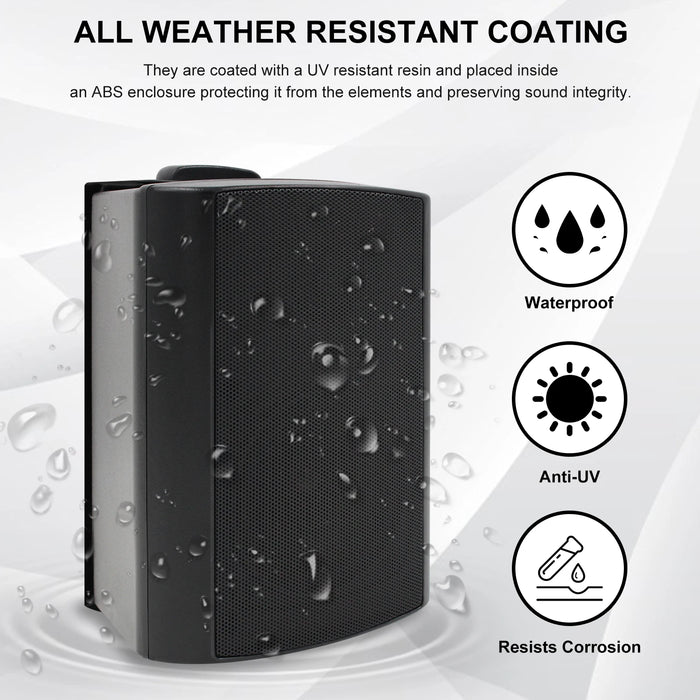 200W Waterproof Outdoor Wall Speakers with Mounting Brackets