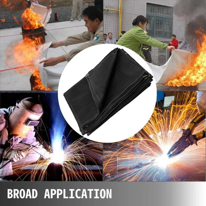 Golden flame retardant welding fiberglass blanket with 244 cm x 305 cm size
